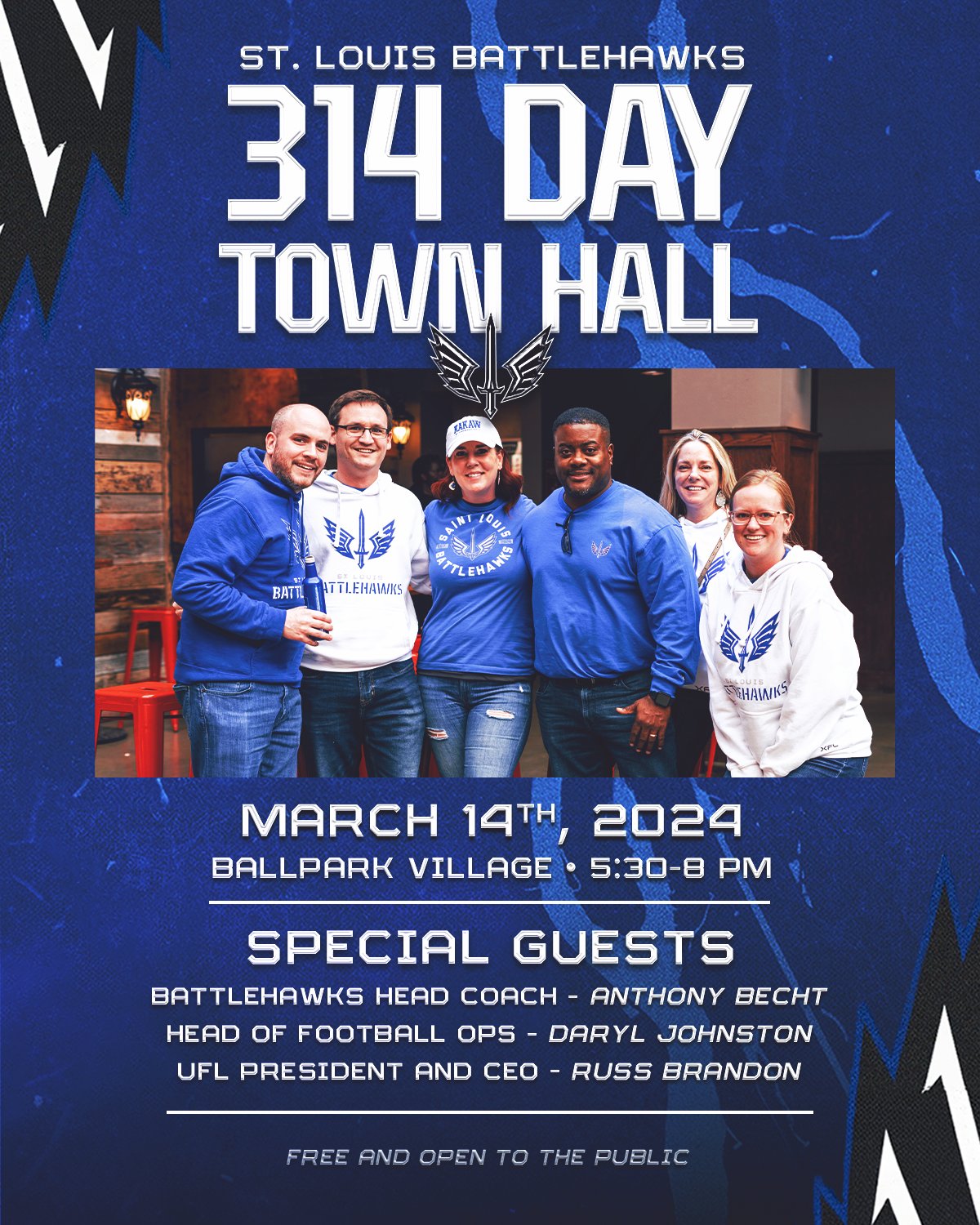 St. Louis Battlehawks Host Town Hall Event for 314 Day &amp; UFL 2024 Season Kickoff