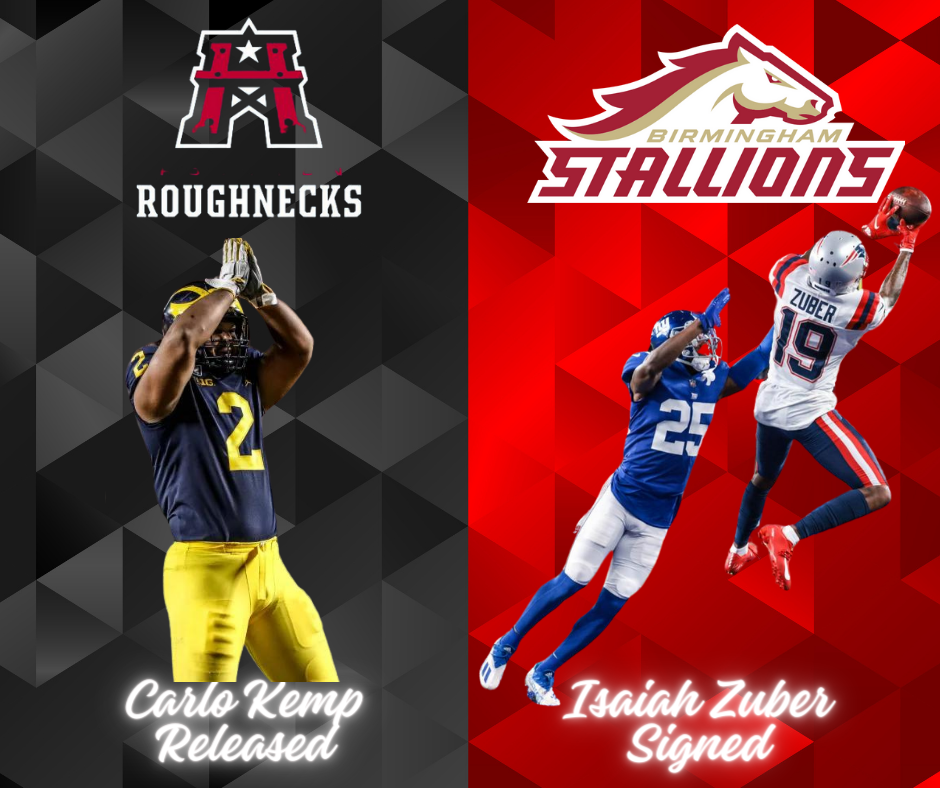 Stallions Sign CB/WR Isaiah Zuber, and Lose LB Chris Orr to Retirement 