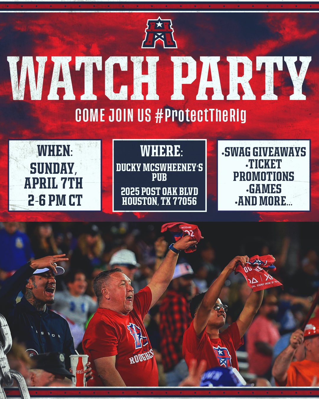 PR: Roughnecks to Host Official Watch Party at Ducky McShweeney’s