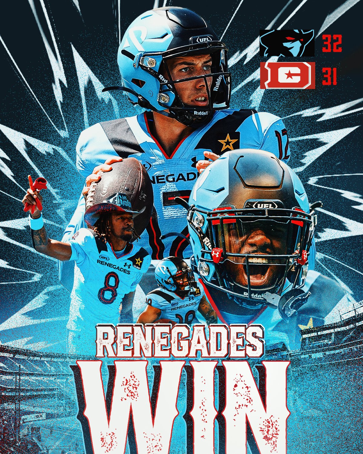UFL Scores Today: Renegades Edge Defenders 32-31 in Close Battle