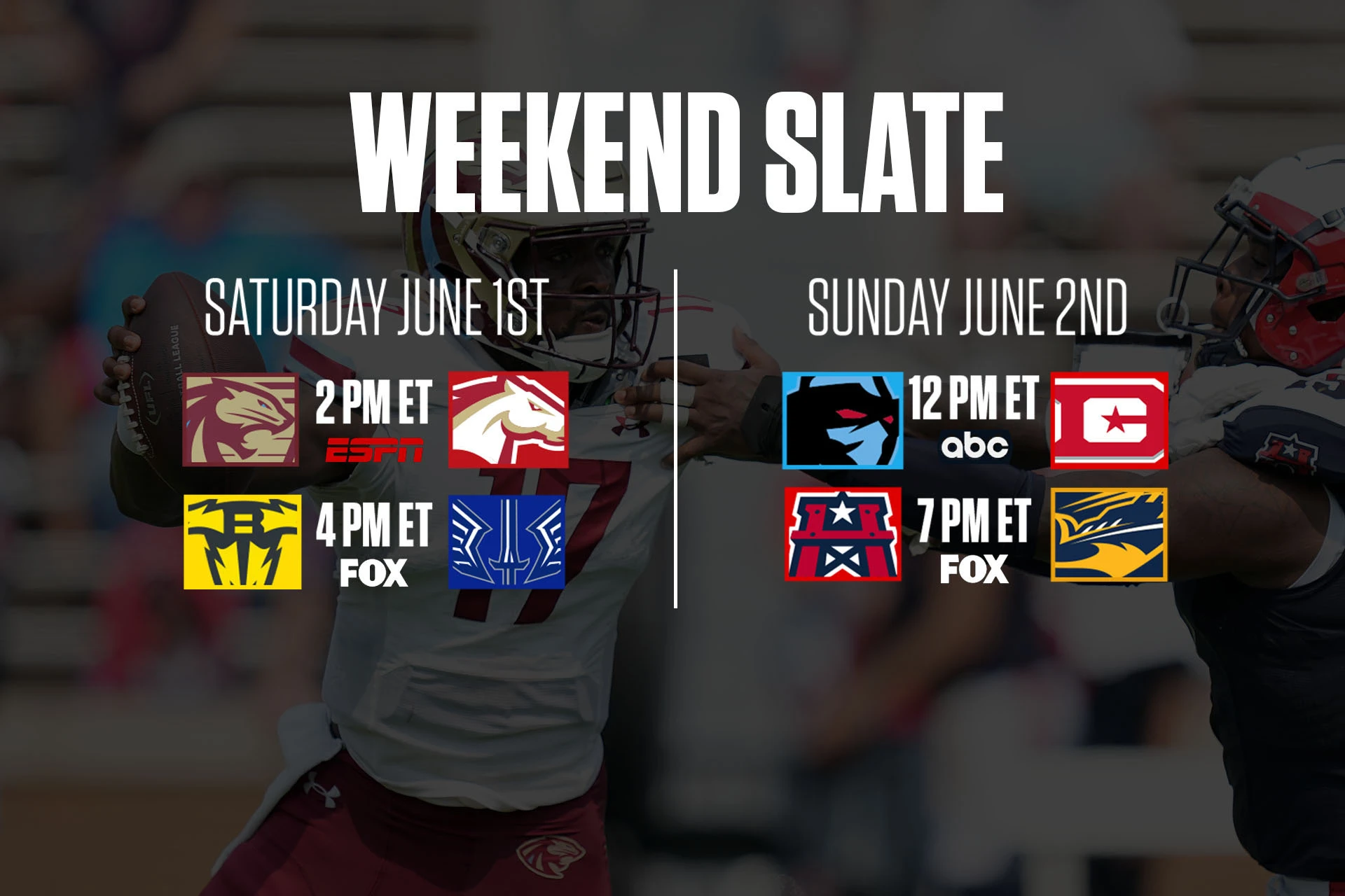 UFL Games Today Week 10: Renegades vs. Defenders,  Roughnecks vs Showboats, Football Games on Today, Odds, Channels, Stream