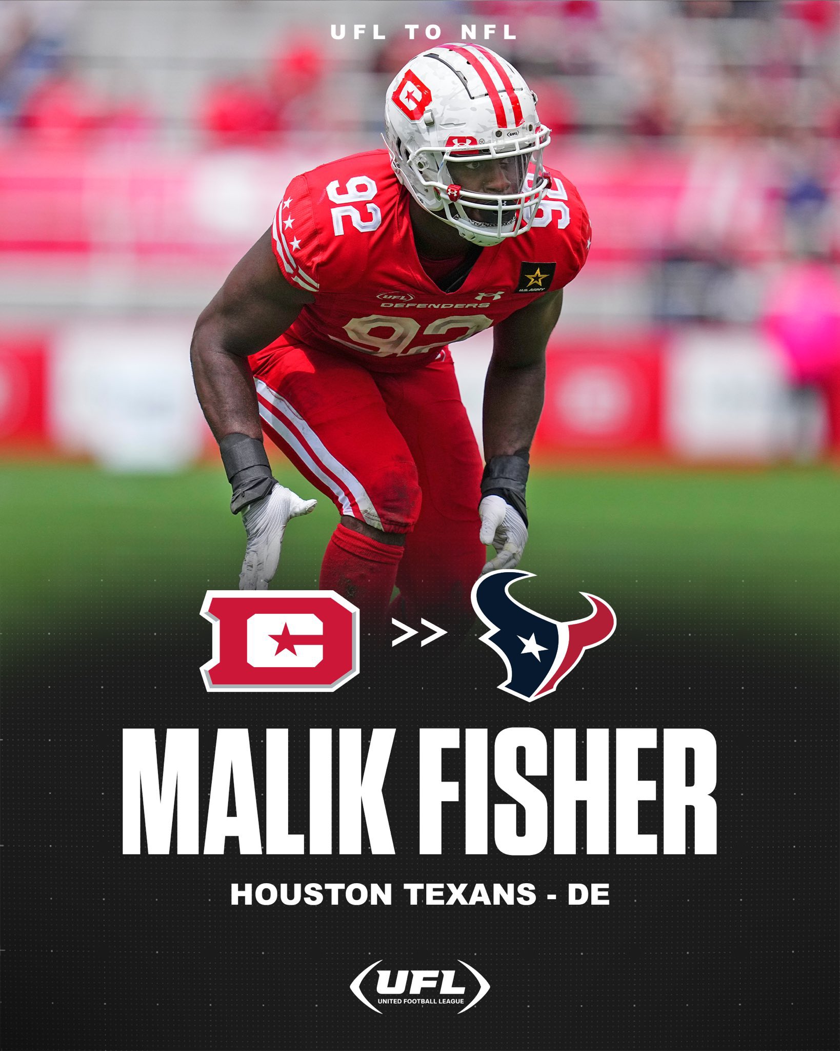 Defenders Malik Fisher Earns NFL Contract with Houston Texans