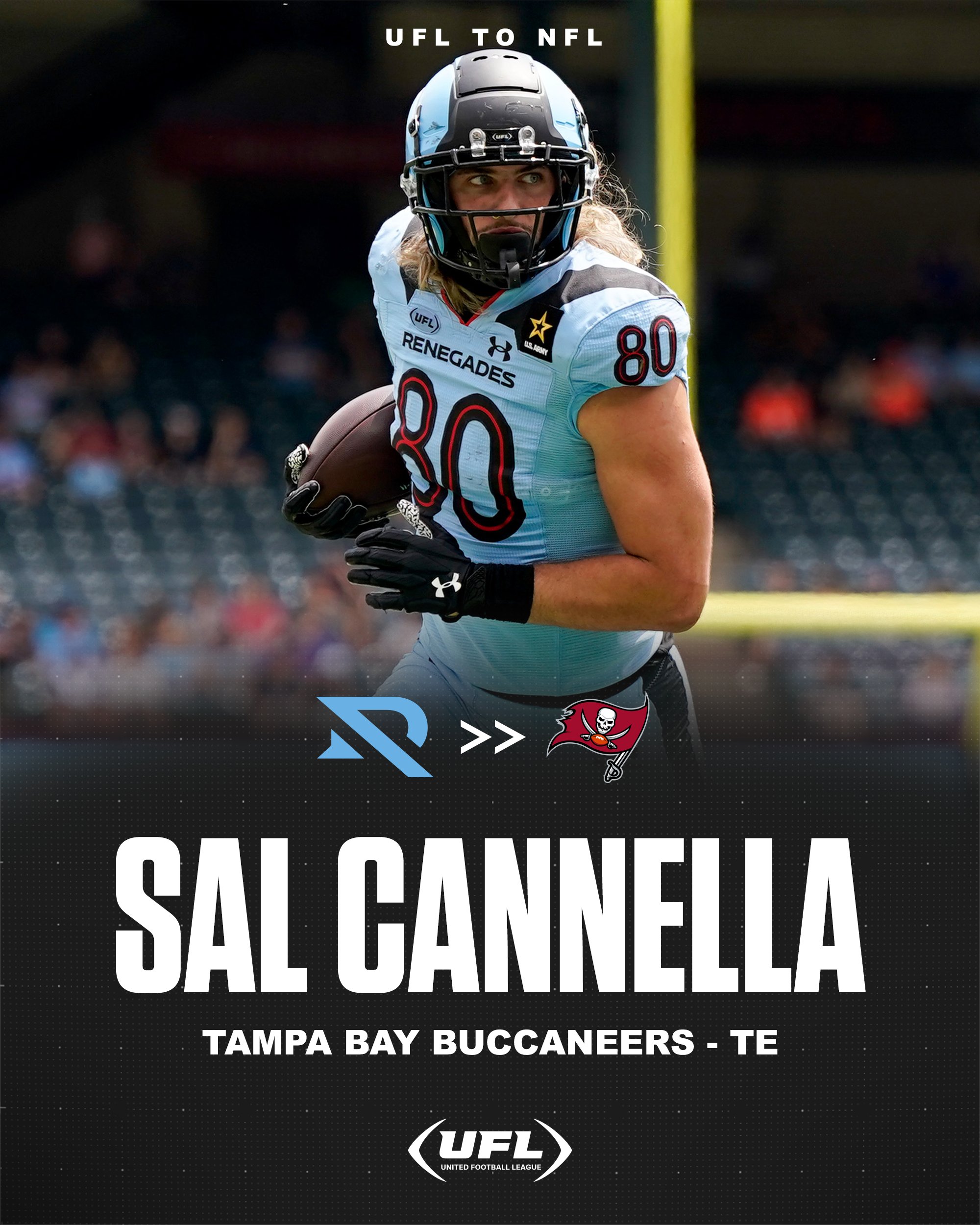 PR: Arlington Renegades TE Sal Cannella Signs With Tampa Bay Buccaneers