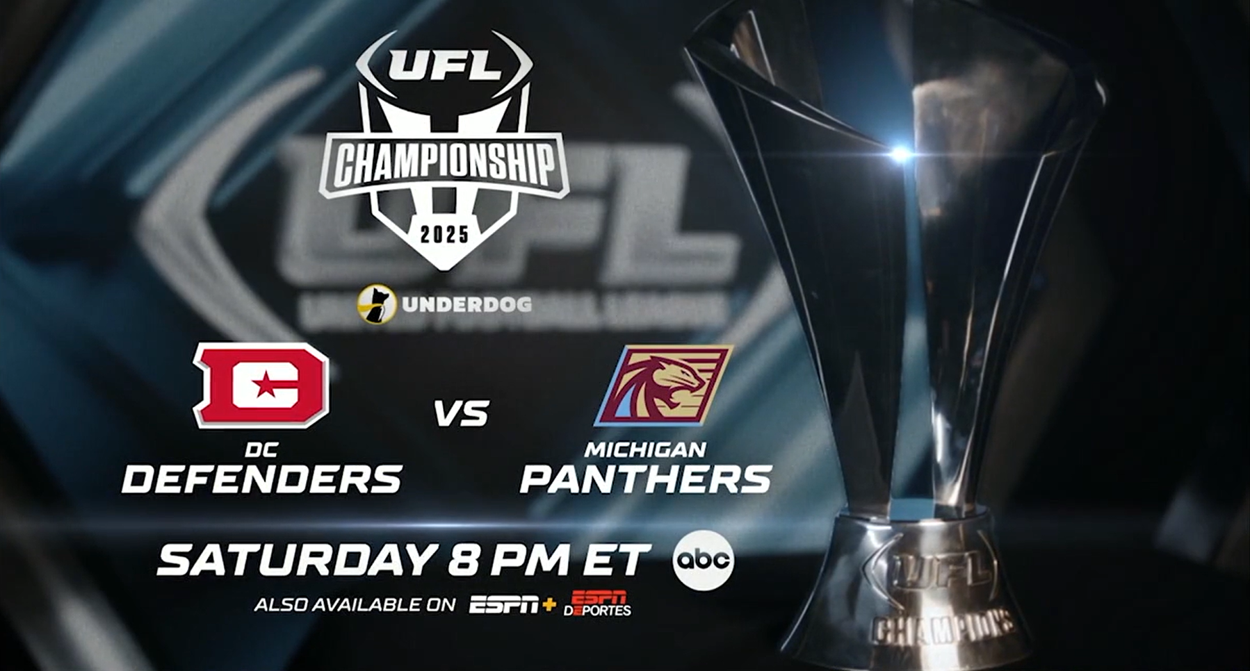 ESPN Showcases the 2025 UFL Championship Game Presented by Underdog on Saturday in Primetime