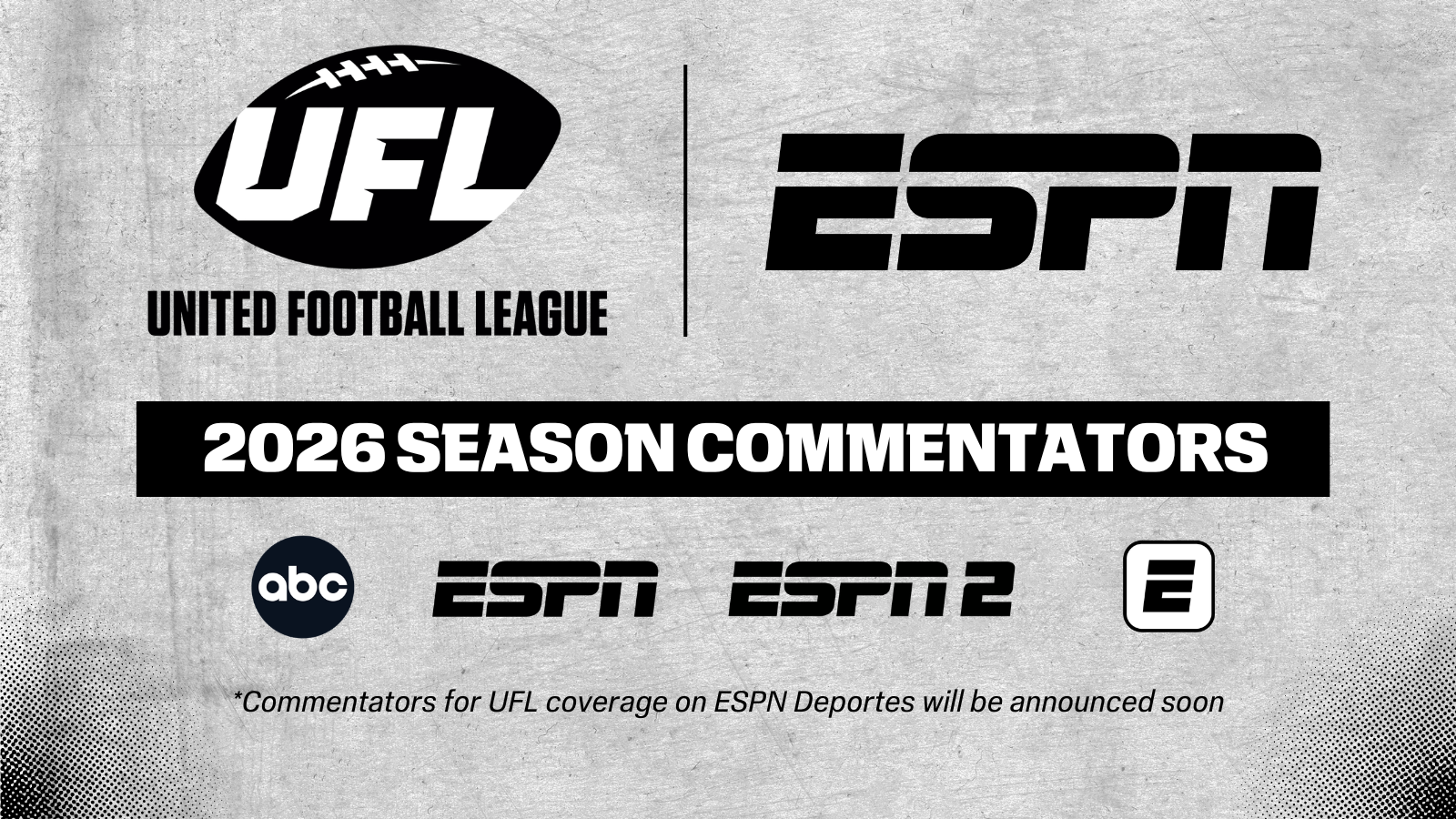 ESPN’s 2026 UFL Commentator Lineup Features Signature Voices, Veteran Spring Football Experts