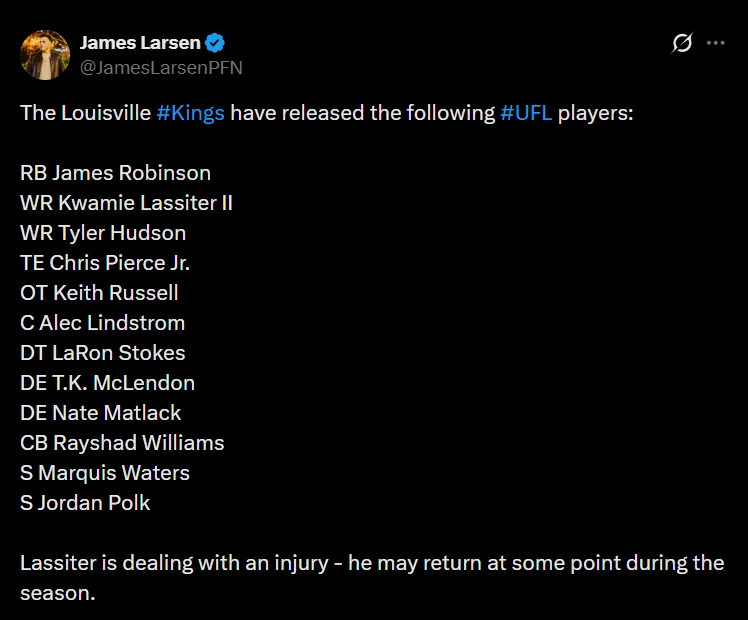 Louisville Kings Announce Final Roster Cutdowns