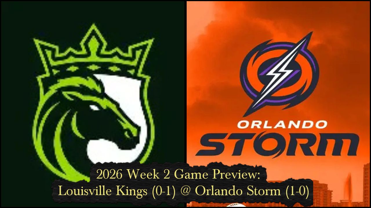 2026 Week 2 Game Preview: Louisville Kings (0-1) @ Orlando Storm (1-0)