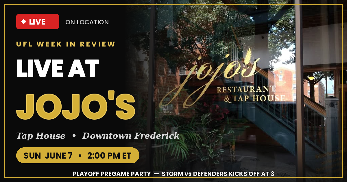 UFL Week In Review Goes LIVE at JoJo's Tap House Before Sunday's Playoff Opener