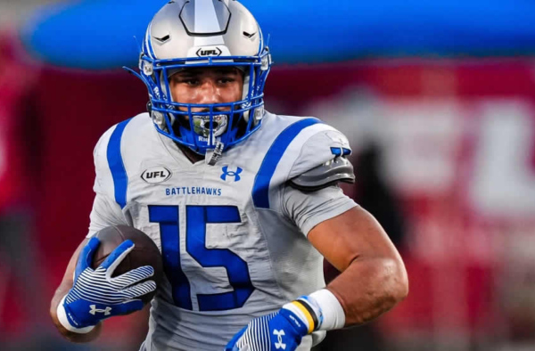 Jacob Saylors with St Louis Battlehawks Week 1 photo courtesy of UFL - UFL News Hub